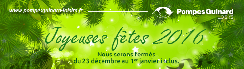 L'équipe de Pompes Guinard Loisirs vous souhaite de belles fêtes de fin d'année!